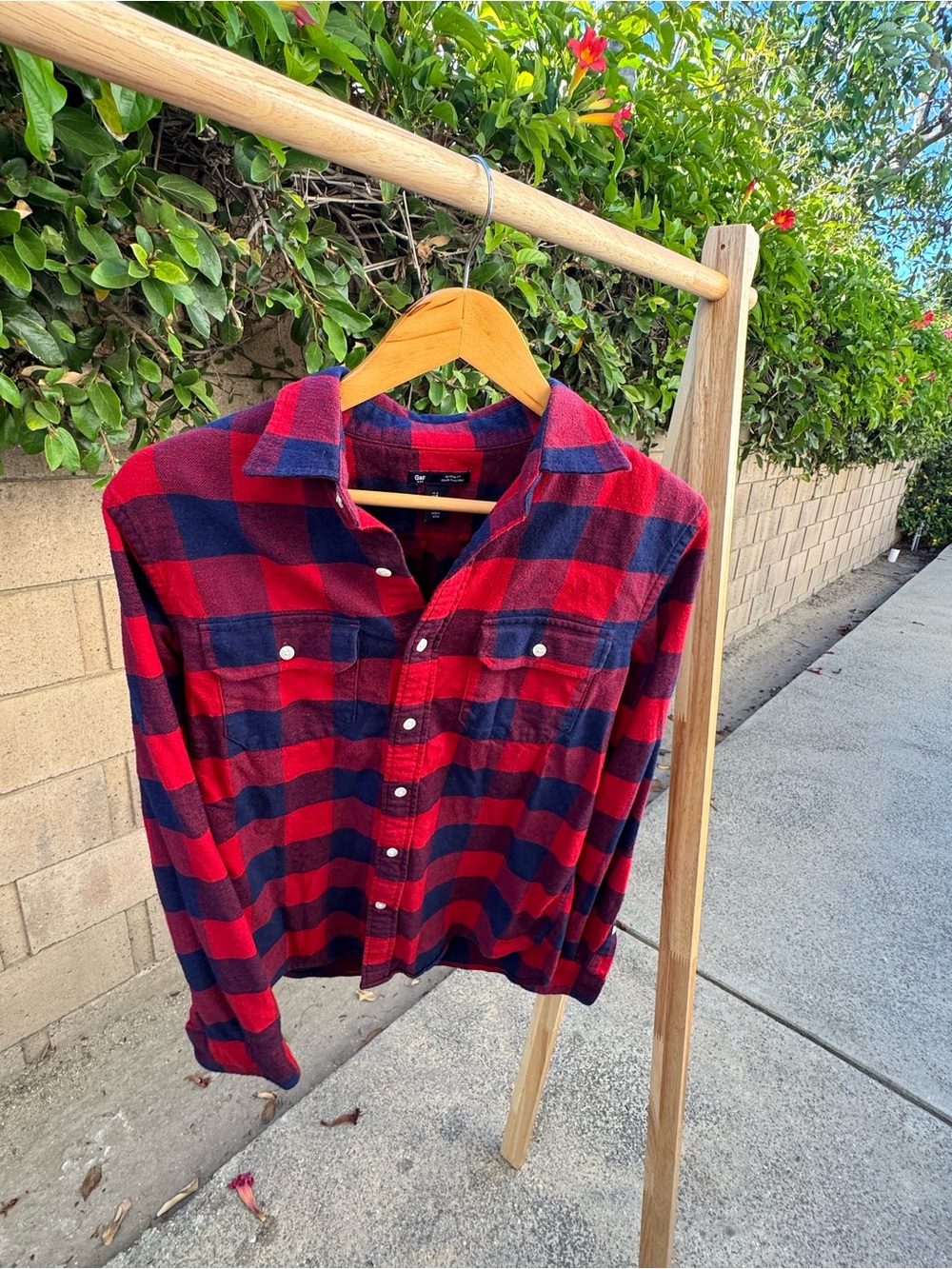 GAP Red and Navy Plaid Shirt